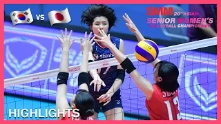 Korea vs Japan | Highlights | Semifinals | AVC Asian Senior Women's Volleyball Championship 2019