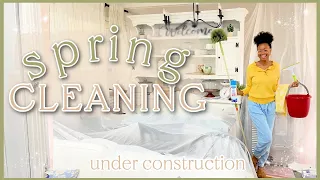 SPRING CLEANING WHILE OUR HOME IS UNDER CONSTRUCTION 🚧| Extreme Cleaning Motivation #FIXERUPPER