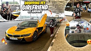 Dropping My Girlfriend At Airport In Golden Supercar Public Reaction 🤯