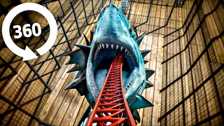 VR 360 Video MEGALODON Roller Coaster Ride | 4K Virtual Reality