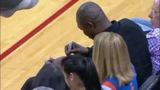 Rockets Fan Catches Hakeem-Autographed Ball, Gives to Kid