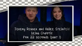 Jeremy Renner and Hailee Steinfeld being chaotic for 22 seconds (part 1)