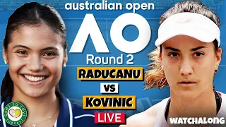 RADUCANU vs KOVINIC | Australian Open 2022 | LIVE GTL Tennis Watchalong Stream