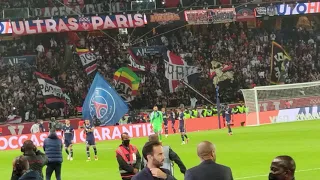 PSG/Lyon, le 19/09/21, chants des ultras et du parc en fin de match