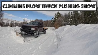 First Time Plowing Snow With Rebuilt Cummins Plow Truck...