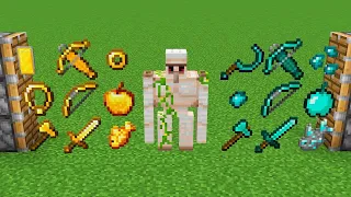 4 ender portals combined = ???gold tools + golem + diamond tools = ???