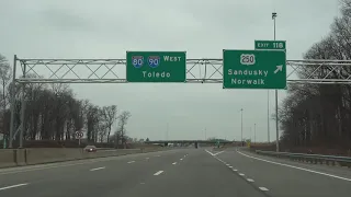 Winter Time on the Pike. Driving the Ohio Turnpike from I-90 West