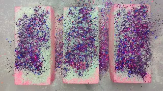 3 Pink Chalk Loaves with Cornstarch & Glitter
