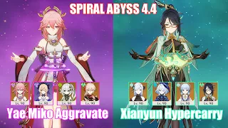 C0 Yae Miko Aggravate & C0 Xianyun Ayaka Hypercarry | Spiral Abyss 4.4 | Genshin Impact