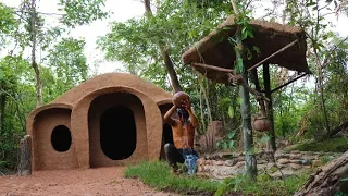 Build the Most Beautiful Tunnel Water well and House Using Clay In Deep Jungle