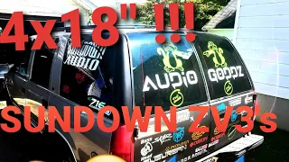 Audio Goddz Tahoe BASS DEMO & Walk Around 4 18" Sundown ZV3's on HCCA 5-10k Amp WOW
