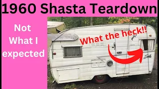 1960 Shasta vintage camper tear down travel trailer demolition before rebuild