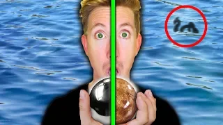 MONSTER IN POND FOUND with MIRROR POLISHED JAPANESE FOIL BALL vs SHINY DIRT BALL (EGGS)