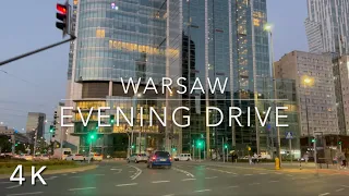 Warsaw - Evening Drive Through Downtown - 4K