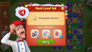 Gardenscapes Hard Level 168 walkthrough