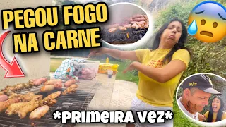 FUI FAZER UM CHURRASCO PRA FAMÍLIA E PEGOU FOGO! 🔥 *primeira vez* 🤣😰