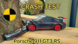 ⭐ Crash TEST vs tree 🚔 PORSCHE 911 GT3 rs 1:18 Toy Car Miniature beamNG  HEAD ON collision drive 4K