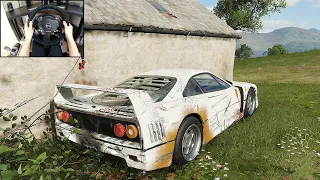 Rebuilding FERRARI F40 - Forza Horizon 4 (Steering Wheel + Shifter) Gameplay