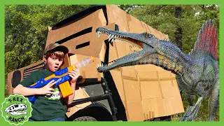 Where are the Dinos Hiding?! And HUGE Box Fort! | T-Rex Ranch Dinosaur Videos for Kids