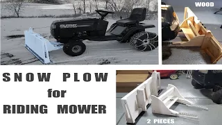 Homemade Snow Plow for Lawn Tractor | Riding Mower Plow