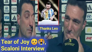 Emotionally 🥺, Lionel Scaloni Post Match Interview after Argentina winning world cup Against France