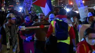 Crowds march through Boston to support Palestinians