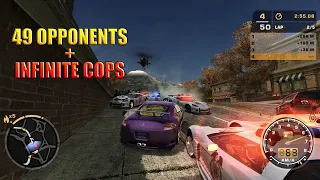 NFSMW REDUX V3 - Mitsubishi Eclipse VS 49 Opponents + Infinite Cops (no spawn limiter)