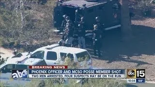 Phoenix officer, MCSO posse member shot