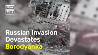 Drone Footage Shows Destruction in Borodyanka, Ukraine #Shorts