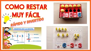 ¿QUE ES LA RESTA? COMO ENSEÑAR A RESTAR CON 4 ACTIVIDADES DIVERTIDAS /FÁCIL Y RÁPIDO