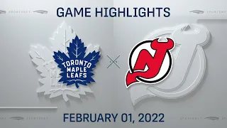 NHL Highlights | Maple Leafs vs. Devils - Feb. 1, 2022