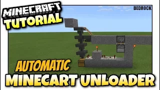 Minecraft - AUTOMATIC MINECART UNLOADER [ Redstone Tutorial ] MCPE / Xbox / Windows - Bedrock