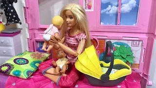 Barbie House Babies Haley and Ally Barbie Ken Family!!