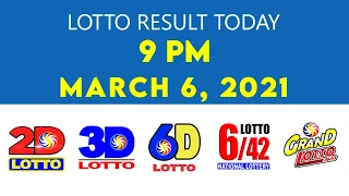 PCSO Lotto Result Today March 6,2021 9PM | 2D | 3D | ez2  | swertres | 6D | 6/42 | 6/55