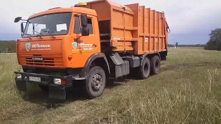 Один рейс на мусоровозе.Июнь 2019.Russian garbage truck.