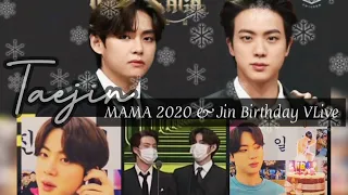 Taejin ~ MAMA 2020, Jin Birthday VLive [Eng Sub] & BTS Interviews. 뷔진 진뷔 True Love, Jealousy & Real