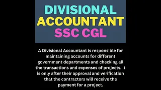 divisional accountant ssc cgl | #cgl | #ssccgl2023 | #viralvideo