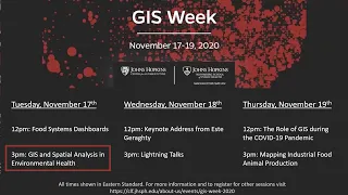 Center for a Livable Future GIS Week–Day 1–Session 2: GIS and Spatial Analysis in Enviro. Health