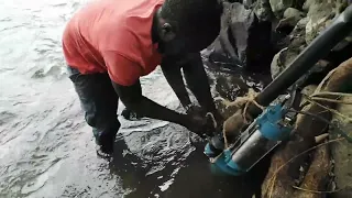 Installing Electric water pump down the River