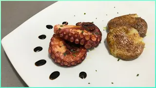 Pan-seared “melt in your mouth” octopus with baked potatoes | Fast & easy recipe | #shorts