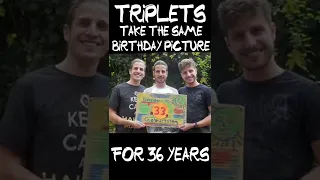 Identical Triplets take the same birthday photo for 36 years / short