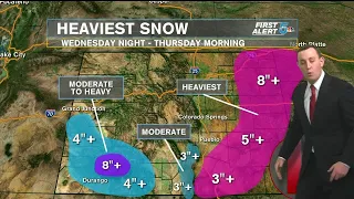 Winter Storm Warnings in effect for southern Colorado starting Wednesday