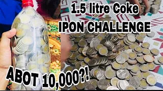 10 peso coin ipon challenge, 1.5 litre Coke bottle ipon barya challenge #iponchallenge #barya
