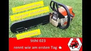 Motorsäge aus dem Schrott | Stihl 023 | Zusammenbau, Vergaser einstellen, Impulstest...