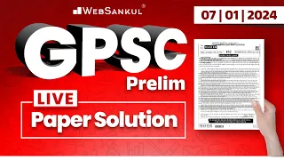 GPSC Paper Solution 2024 | GPSC Prelims Paper Analysis | GPSC Exam 2024 | WebSankul