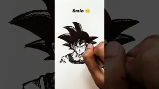 How to Draw Goku in 10sec, 10mins, 10hrs 😳 #shorts #anime #drawing