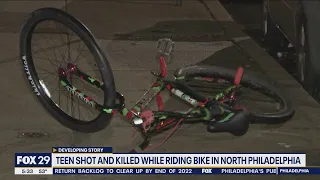Teen shot, killed while riding mountain bike in Philadelphia, police say