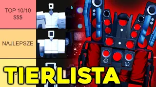 TIER LISTA WSZYSTKICH POSTACI ze SKIBIDI TOILET TOWER DEFENSE w ROBLOX UPDATE (ANALIZA)