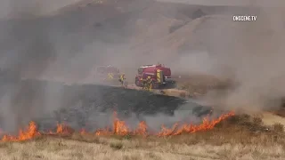 Firefighters Battle 200+ Acre Brush Fire In Moreno Valley