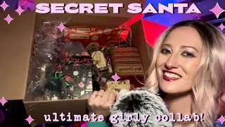 ASMR | Secret Santa Unboxing 🎁✨ Xmas Gift Exchange! Tons of beauty, cozies, tapping, & scratching!